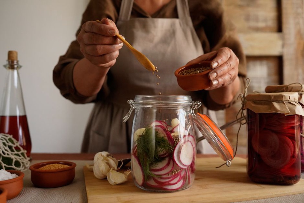 Fermented vegetables rich in probiotics for gut health