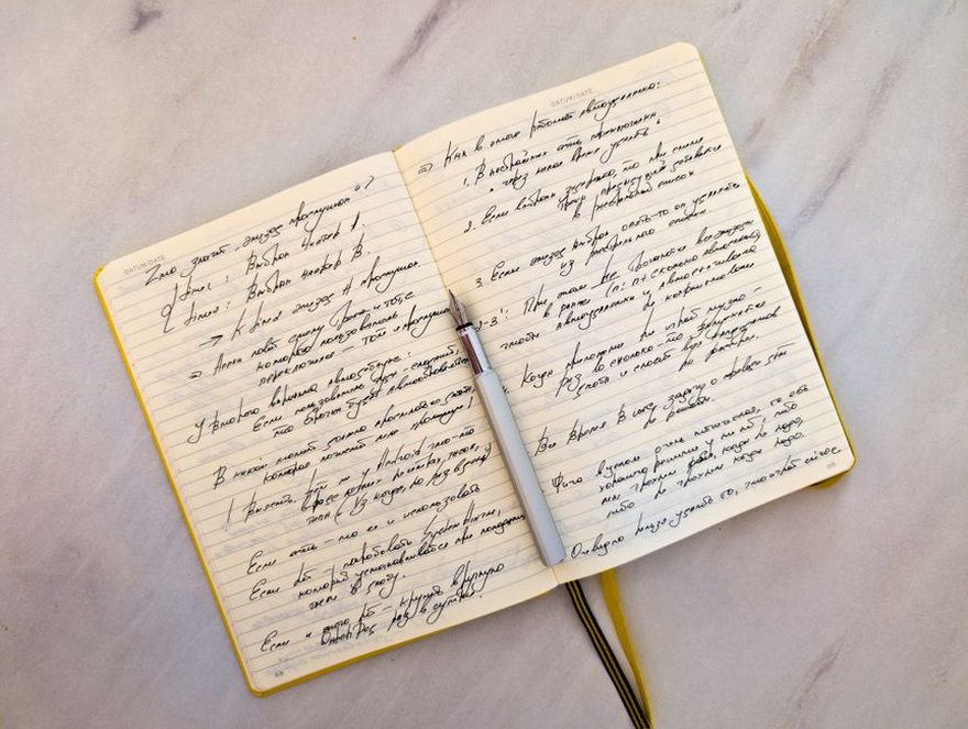 spiral-bound journal showing a daily food and symptom log