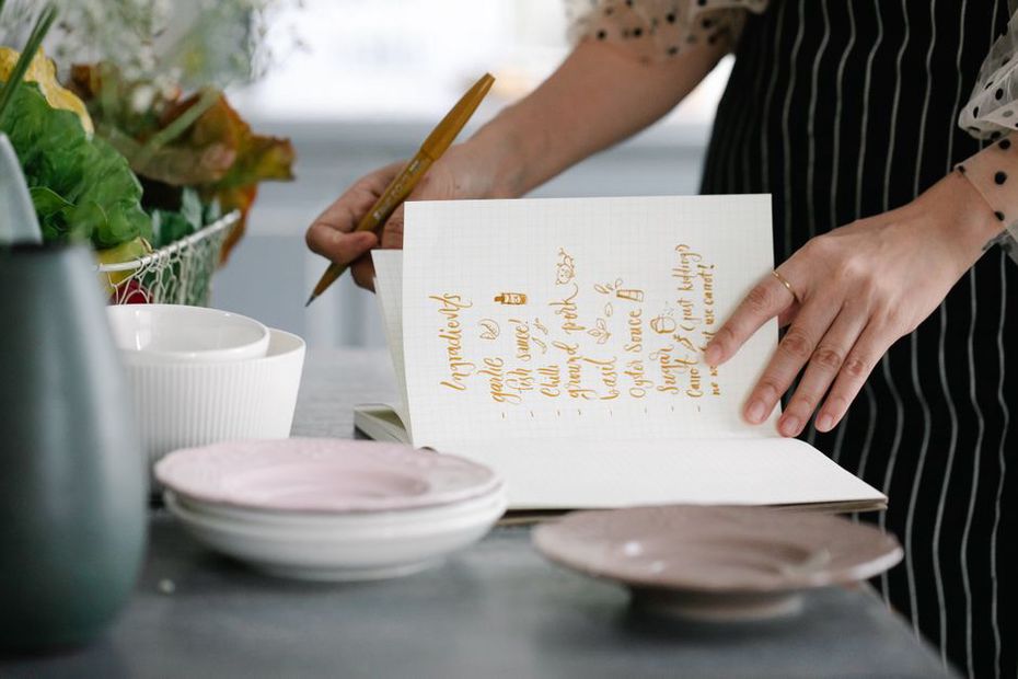 A meal and notes ready for a food trial