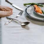 A serene table setting promoting mindful eating