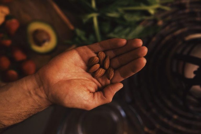 Ingredients for a balanced Paleo diet on a wooden table