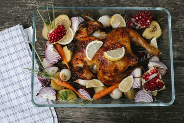 A simple plate with chicken vegetables and sweet potato