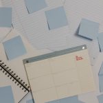 Seasonal article deadlines marked on a paper calendar