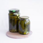 Fermented vegetables stored in jars in the refrigerator