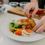 Salmon and vegetables served for a straightforward dinner