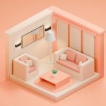 Sofa and chair arranged around a low table